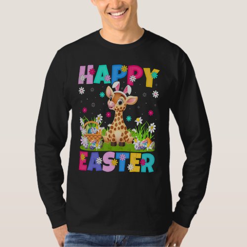 Giraffe   Happy Easter Bunny Giraffe Easter Sunday T_Shirt