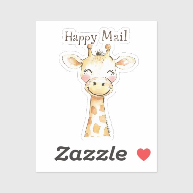 Giraffe Happy Mail Sticker (Sheet)