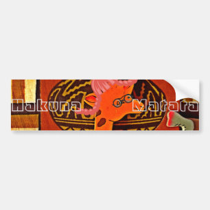 Giraffe Hat Art Print Bumper Sticker
