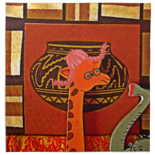 Giraffe Hat Art Print Napkin