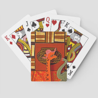 Giraffe Hat Art Print Poker Cards
