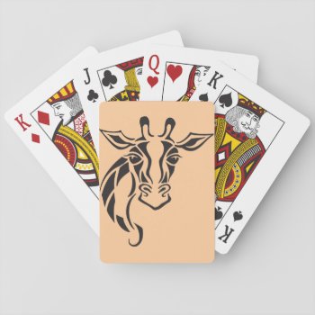Giraffe Head Tattoo Art Playing Cards by FaerieRita at Zazzle