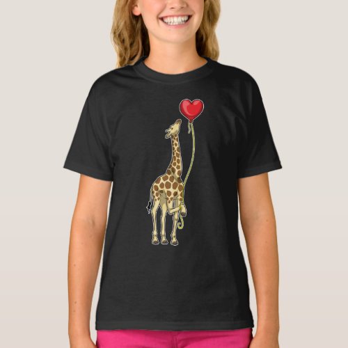 Giraffe Heart Balloon T_Shirt