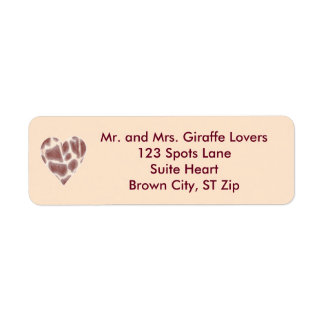 Giraffe Heart Personalized Address Labels