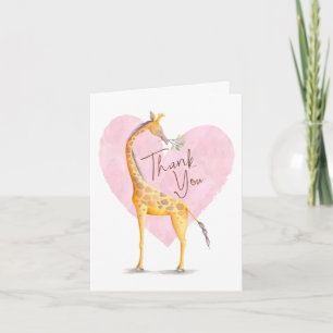 Giraffe Heart Thank You Card