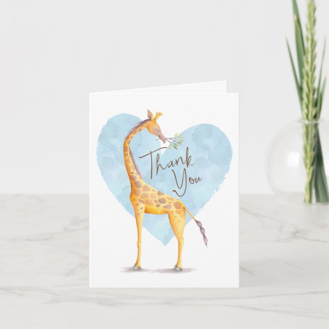 Giraffe Heart Thank You Card (Front)