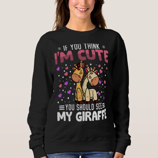 Giraffe Heart Valentine's Day Animal For Womens Ki Sweatshirt (Front)