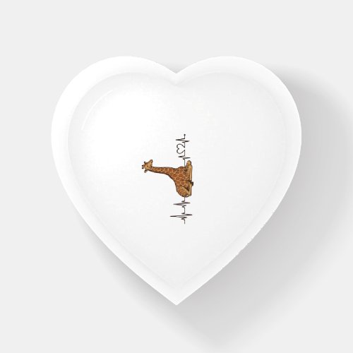 Giraffe Heartbeat Vintage Engraving Shirt Design_1 Paperweight