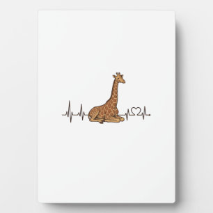 Giraffe Heartbeat Vintage Engraving Shirt Design_1 Plaque