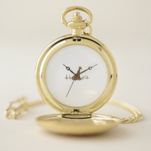 Giraffe Heartbeat Vintage Engraving Shirt Design_1 Pocket Watch