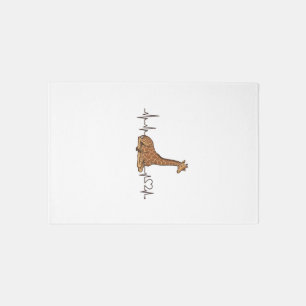 Giraffe Heartbeat Vintage Engraving Shirt Design_1 Rug