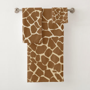 Giraffe Hide Fur Pattern Print Bath Towel Set