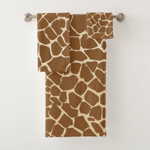 Giraffe Hide Fur Pattern Print  Bath Towel Set