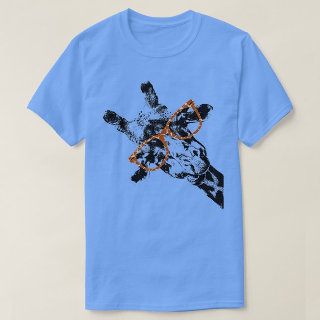Giraffe Hipster Giraffe Pattern Print Glasses T-Shirt (Design Front)