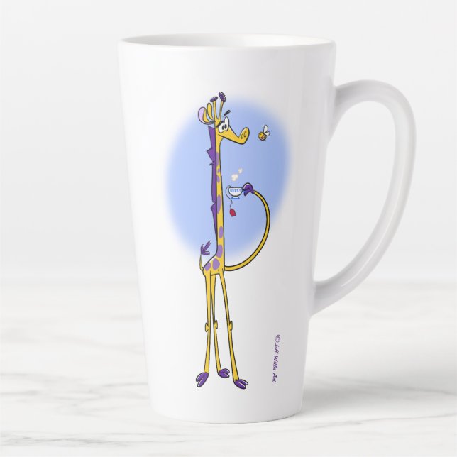 GIRAFFE & HONEYBEE TEA by Jeff Willis Latte Mug (Right)