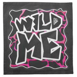 Giraffe Hot Pink and Black Print Cloth Napkin