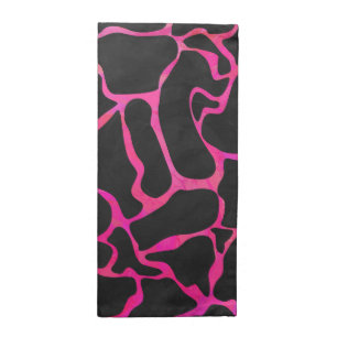 Giraffe Hot Pink and Black Print Cloth Napkin