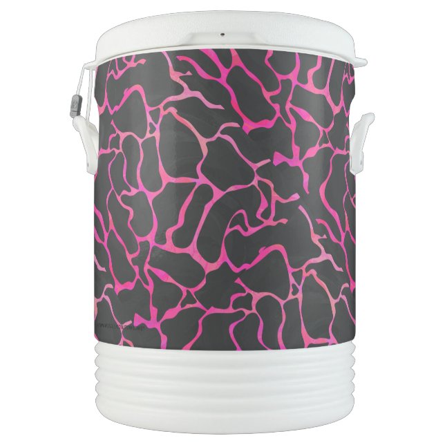Giraffe Hot Pink and Black Print Cooler (Back)