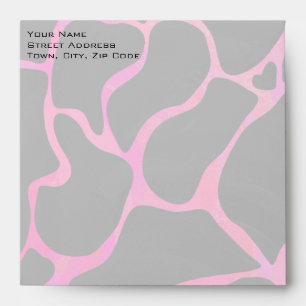Giraffe Hot Pink and Black Print Envelope