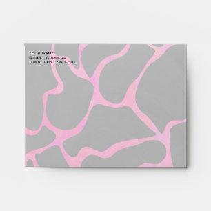 Giraffe Hot Pink and Black Print Envelope