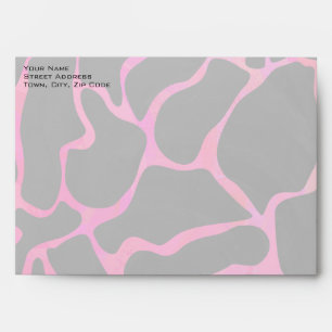 Giraffe Hot Pink and Black Print Envelope