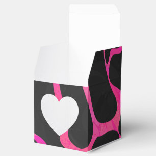 Giraffe Hot Pink and Black Print Favor Boxes