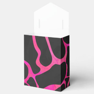 Giraffe Hot Pink and Black Print Favor Boxes