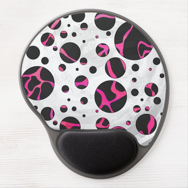 Giraffe Hot Pink and Black Print Gel Mouse Pad (Front)