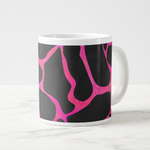Giraffe Hot Pink and Black Print Giant Coffee Mug