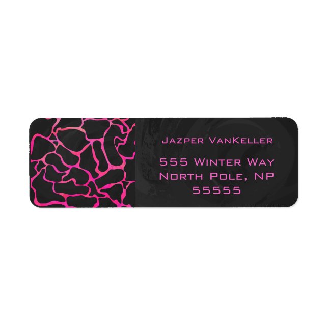Giraffe Hot Pink and Black Print Label (Front)