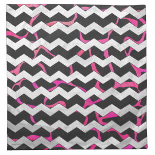 Giraffe Hot Pink and Black Print Napkin