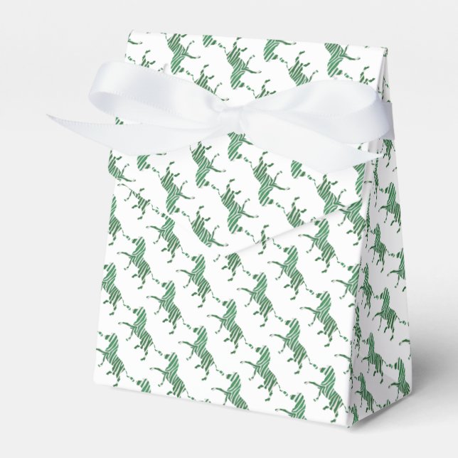 Giraffe Hot Pink and Black Silhouette Favor Boxes (Front Side)