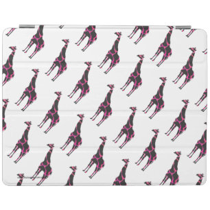 Giraffe Hot Pink and Black Silhouette iPad Smart Cover