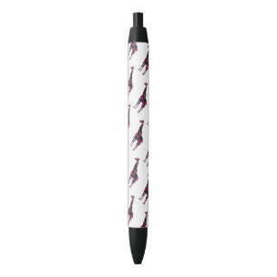 Giraffe Hot Pink and Black Silhouette Pen
