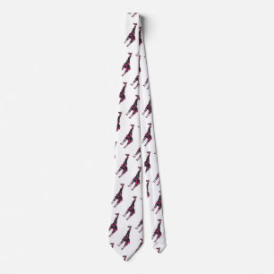 Giraffe Hot Pink and Black Silhouette Tie