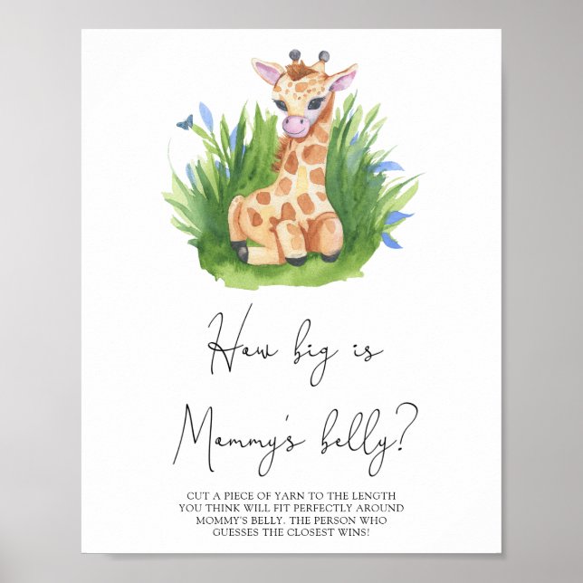 Giraffe - How big is mommy's belly game Poster (Front)