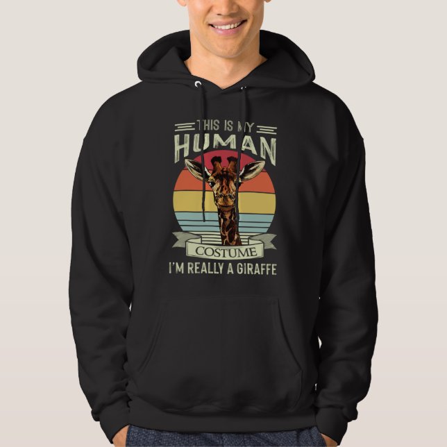Giraffe Human costume Giraffes Retro Africa Hoodie (Front)