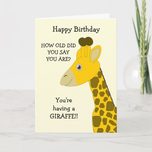 Giraffe Humorous Birthday Card (Front)