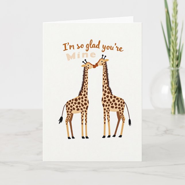 Giraffe I Am So Glad Youre Mine Card (Front)