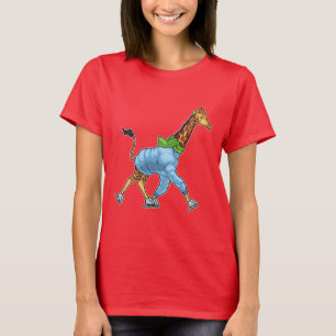Giraffe Ice skating Ice skates T-Shirt