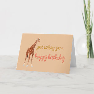 Giraffe Illustration Birthday Card