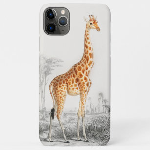 Giraffe Illustration Vintage Art Print iPhone 11 Pro Max Case