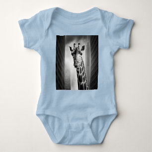 Giraffe in a Cityscape Baby Bodysuit