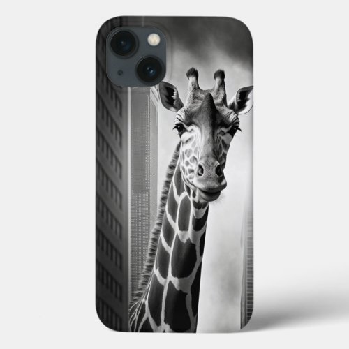 Giraffe in a Cityscape iPhone 13 Case