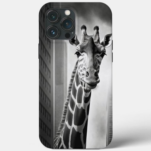 Giraffe in a Cityscape iPhone 13 Pro Max Case