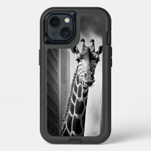 Giraffe in a Cityscape iPhone 13 Case