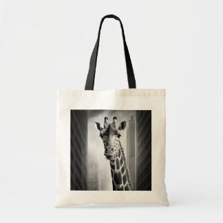 Giraffe in a Cityscape Tote Bag