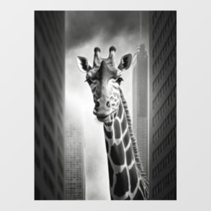 Giraffe in a Cityscape Wall Decal
