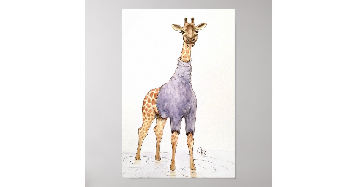 Giraffe In a Turtleneck Poster Zazzle