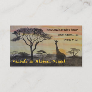 Giraffe in African Sunset Business Card